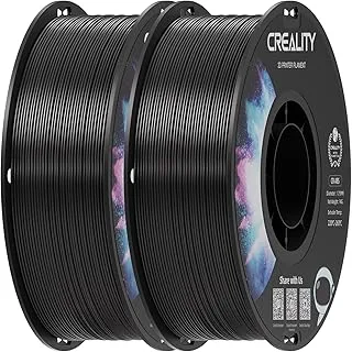 Creality ABS Filament 1.75mm, 2kg 3D Printer Filament, Measuring Accuracy ±0.02mm, Excellent Strength, Odorless and Non-Toxic, Stable and Durable, 2 x 1kg Spools (Black+Black