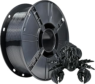 iBOSS PETG Filamento 1,75 mm, filamento per stampante 3D duro e resistente, precisione di dimensione +-0,02 mm, bobina da 1 kg, 2,2 libbre, pPETG nero puro