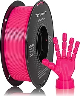 Filamento PETG 1.75 mm, TINMORRY Rapido PETG-Eco Filamento di stampa 3D, Compatibile con la maggior parte delle stampanti 3D FDM, 1 KG 1 bobina, Fluorescente Rosa Rosso