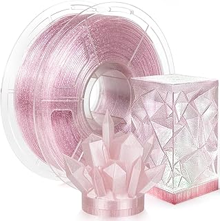 IEMAI PETG Filament 1.75 mm 1 kg, Glittered Transparent Pink PETG Filaments for 3D Printing, High Speed Printing, Dimensional Accuracy +/- 0.02 mm