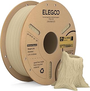 ELEGOO PLA Wood Filamento 1,75mm 1KG, Filamento PLA con Aggiunta di Farina di Legno, Precisione Dimensionale, Bobina da 1kg, Compatibile con la Maggior Parte delle Stampanti 3D FDM, Betulla Chiara