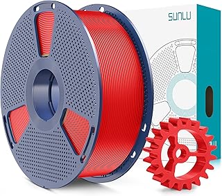 SUNLU PLA+2.0 Filamento per stampante 3D, Filamento PLA Plus di Aggiornamento, Filamento 3D ad alta resistenza, Precisione dimensionale +/- 0.02 mm, Bobina da 1kg (2.2LBS), Rosso