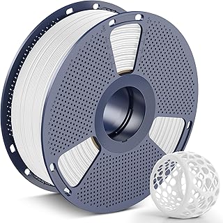 SUNLU 90A TPU 1.75mm 3D Printer Filament, Highly Elastic TPU 90A, Flexible 3D Filament for Fast Printing, Dimensional Accuracy +/- 0.02mm.1kg (White)