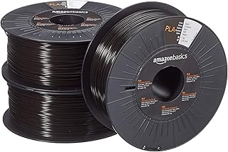 Amazon Basics 3D Printer Filament PLA 1.75mm Black 1kg per Spool 3 Spools