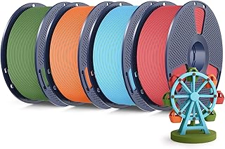 SUNLU Filamento in PLA opaco ad alta velocità da 4 kg, 1,75 mm, filamento in PLA opaco per stampa ad alta velocità da 30-600 mm/s, bobina da 1 kg, confezione da 4, rosso ciliegia, blu cielo, verde
