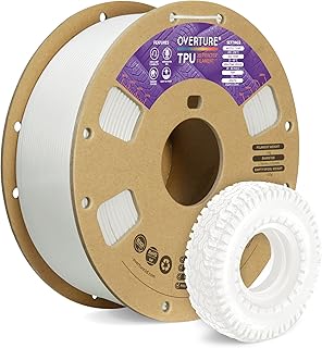 OVERTURE Filamento TPU 1kg Bianco, 1.75mm Flessibile TPU Filamento per Stampante 3D, Elevata Liquidità, Precisione Dimensionale +/- 0.02 mm, per Stampante 3D (Bianco)