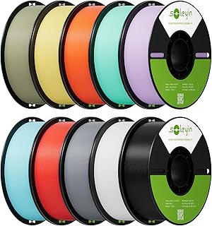 SOLEYIN Ultra PLA Filament 1.75mm, PLA 10kg Pack, Black/White/Grey/Red/Yellow/Orange/Blue/Light Green/Green/Purple