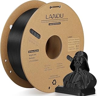 Landu PLA+ Filamento Stampante 3D 1.75mm 1Kg Filamento Pla Plus Materiali Stampa 3D Tenacità Precisione Dimensionale Migliorata +/- 0.02mm Maggior Parte Delle Stampanti,Nero