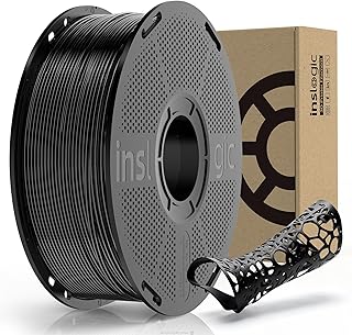 Inslogic Filamento TPU 1.75mm 90A Shore, morbido e resistente agli strappi, alta elasticità, confezione resistente all'umidità, ideale per calzature e protezioni, 1kg, Nero